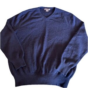 Daniel Cremieux Men's Cashmere Navy Sweater Signature Collection Grandpacore Lg